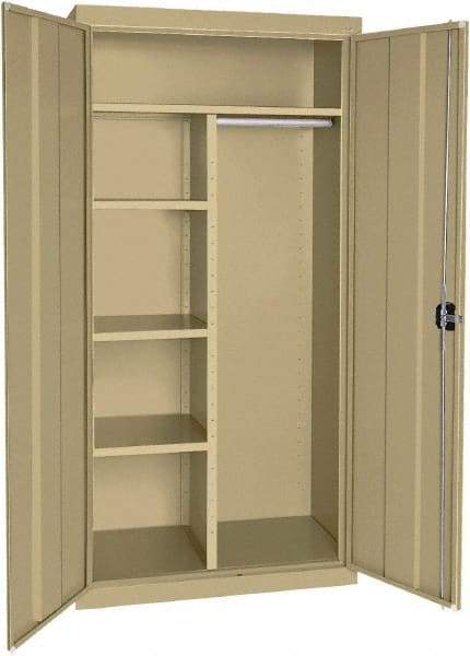 Sandusky Lee - 5 Shelf Combination Storage Cabinet - Steel, 46" Wide x 24" Deep x 72" High, Tropic Sand - Americas Industrial Supply