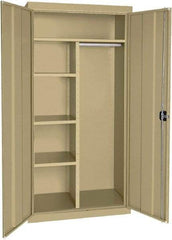 Sandusky Lee - 5 Shelf Combination Storage Cabinet - Steel, 46" Wide x 24" Deep x 72" High, Tropic Sand - Americas Industrial Supply