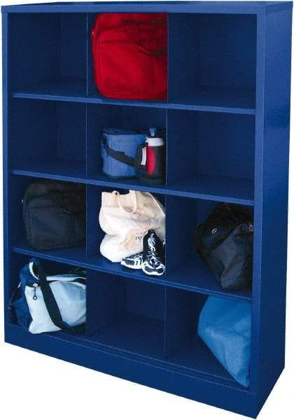 Sandusky Lee - 4 Shelf, Closed Shelving Cubby Cabinet - 46 Inch Wide x 18 Inch Deep x 66 Inch High, Blue - Americas Industrial Supply