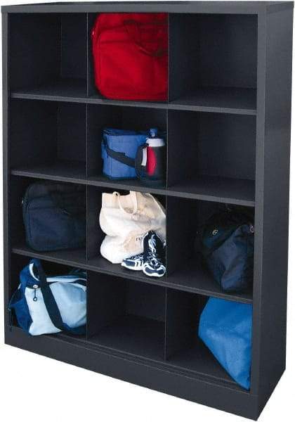Sandusky Lee - 4 Shelf, Closed Shelving Cubby Cabinet - 46 Inch Wide x 18 Inch Deep x 66 Inch High, Charcoal - Americas Industrial Supply