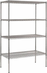 Sandusky Lee - 4 Shelf Wire Shelving Unit - 48" Wide x 24" Deep x 74" High, - Americas Industrial Supply