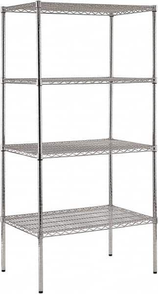 Sandusky Lee - 4 Shelf Wire Shelving Unit - 36" Wide x 24" Deep x 74" High, - Americas Industrial Supply