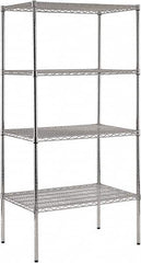 Sandusky Lee - 4 Shelf Wire Shelving Unit - 36" Wide x 24" Deep x 74" High, - Americas Industrial Supply