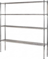 Sandusky Lee - 4 Shelf Wire Shelving Unit - 72" Wide x 12" Deep x 74" High, - Americas Industrial Supply