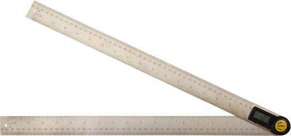 Johnson Level & Tool - 360° Measuring Range, Digital Protractor - 0.10° Resolution, 19 Inch Long Blade, Accuracy Up to 0.30°, CR2032 Lithium Battery Not Included - Americas Industrial Supply