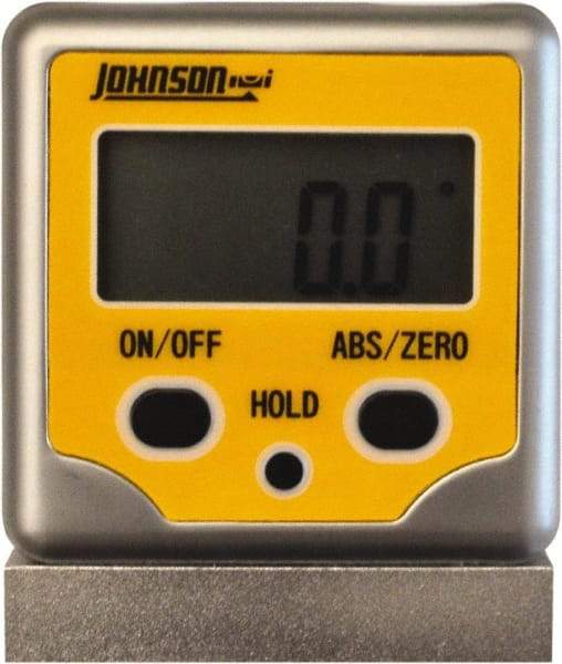 Johnson Level & Tool - (2) 180° Measuring Range, Magnetic Base Digital Protractor - 0.10° Resolution, Accuracy Up to 0.10°, CR2032 Lithium Battery Not Included - Americas Industrial Supply