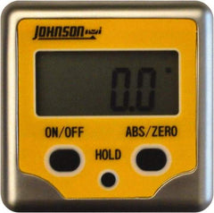 Johnson Level & Tool - (2) 180° Measuring Range, Magnetic Base Digital Protractor - 0.10° Resolution, Accuracy Up to 0.10°, CR2032 Lithium Battery Not Included - Americas Industrial Supply