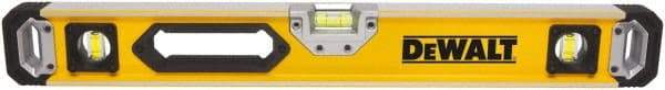 DeWALT - Magnetic 48" Long 3 Vial Box Beam Level - Aluminum, Yellow - Americas Industrial Supply