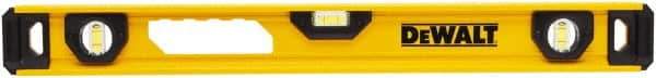 DeWALT - Magnetic 24" Long 3 Vial I-Beam Level - Aluminum, Yellow - Americas Industrial Supply