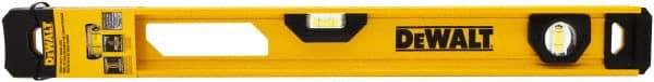 DeWALT - 24" Long 3 Vial I-Beam Level - Aluminum, Yellow - Americas Industrial Supply