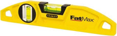 Stanley - 2 Vial, 9" Aluminum Die Cast Torpedo Level - Magnetic, Yellow - Americas Industrial Supply