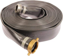 Continental ContiTech - 3" ID x 3.27 OD, 50 Working psi, Gray Pliovic Hose, Lays Flat - 50' Long, -10 to 150°F - Americas Industrial Supply