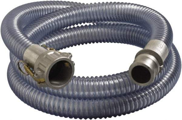 Alliance Hose & Rubber - 1-1/2" Inside x 1.88" Outside Diam, Food & Beverage Hose - 4" Bend Radius, Clear, 20' Long, 50 Max psi, 29 Vacuum Rating - Americas Industrial Supply