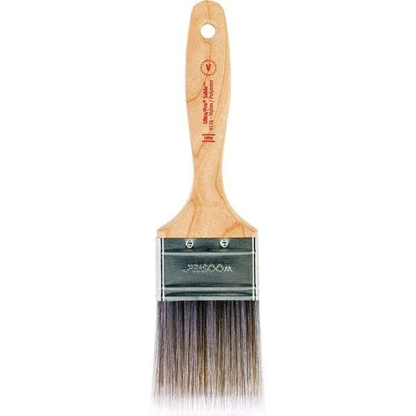 Wooster Brush - 2-1/2" Flat Nylon/Polyester Varnish Brush - 2-15/16" Bristle Length, 6-1/2" Maple Beavertail Handle - Americas Industrial Supply