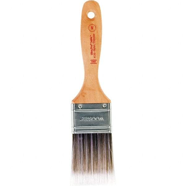 Wooster Brush - 2" Flat Nylon/Polyester Varnish Brush - 2-11/16" Bristle Length, 6-1/2" Maple Beavertail Handle - Americas Industrial Supply