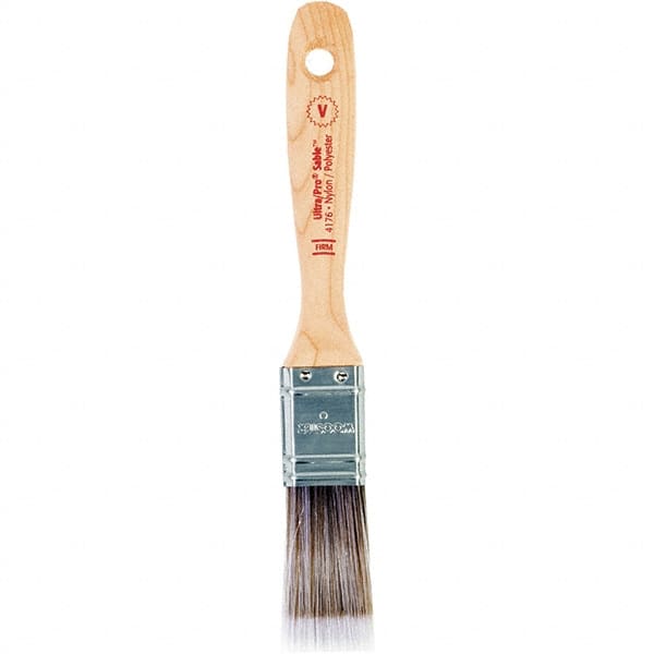 Wooster Brush - 1" Flat Nylon/Polyester Varnish Brush - 2-3/16" Bristle Length, 6-1/2" Maple Beavertail Handle - Americas Industrial Supply