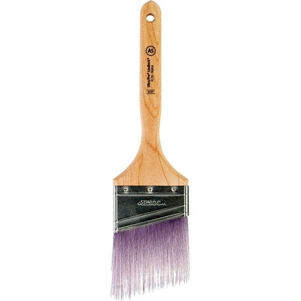 Wooster Brush - 3" Angled Synthetic Sash Brush - 3-3/16" Bristle Length, 7.77" Maple Fluted Handle - Americas Industrial Supply