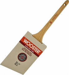 Wooster Brush - 3-1/2" Angled Nylon/Polyester Sash Brush - 3-3/16" Bristle Length, 8" Maple Rattail Handle - Americas Industrial Supply
