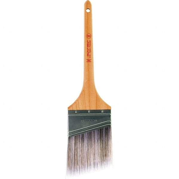 Wooster Brush - 3" Angled Nylon/Polyester Sash Brush - 2-15/16" Bristle Length, 8" Maple Rattail Handle - Americas Industrial Supply