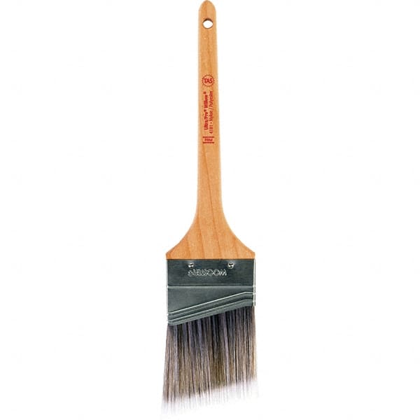 Wooster Brush - 2-1/2" Angled Nylon/Polyester Sash Brush - 2-11/16" Bristle Length, 8" Maple Rattail Handle - Americas Industrial Supply