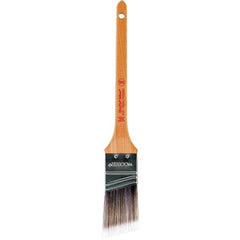 Wooster Brush - 1-1/2" Angled Nylon/Polyester Sash Brush - 2-3/16" Bristle Length, 8" Maple Rattail Handle - Americas Industrial Supply