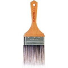 Wooster Brush - 3" Flat Nylon/Polyester Varnish Brush - 3-7/16" Bristle Length, 5-1/2" Maple Beavertail Handle - Americas Industrial Supply