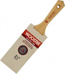 Wooster Brush - 3-1/2" Flat Nylon/Polyester Varnish Brush - 3-11/16" Bristle Length, 5-1/2" Maple Beavertail Handle - Americas Industrial Supply