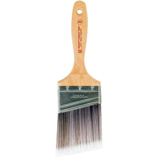 Wooster Brush - 3" Angled Nylon/Polyester Varnish Brush - 3-3/16" Bristle Length, 6-1/2" Maple Beavertail Handle - Americas Industrial Supply