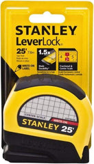 Stanley - 25' x 1" Tape Measure - 1/16" Graduation - Americas Industrial Supply