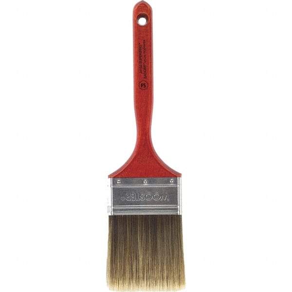 Wooster Brush - 3" Flat Nylon/Polyester Sash Brush - 3-3/16" Bristle Length, 7-3/16" Wood Fluted Handle - Americas Industrial Supply