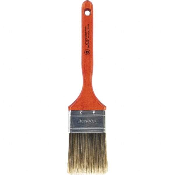 Wooster Brush - 2-1/2" Flat Nylon/Polyester Sash Brush - 2-15/16" Bristle Length, 7-3/16" Wood Fluted Handle - Americas Industrial Supply
