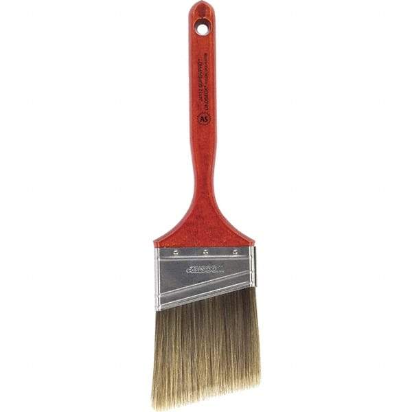 Wooster Brush - 3" Angled Nylon/Polyester Sash Brush - 3-3/16" Bristle Length, 7-3/16" Wood Fluted Handle - Americas Industrial Supply