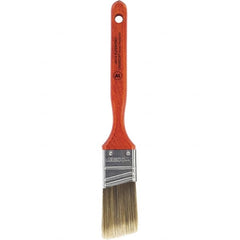 Wooster Brush - 1-1/2" Angled Nylon/Polyester Sash Brush - 2-7/16" Bristle Length, 7-3/16" Wood Fluted Handle - Americas Industrial Supply