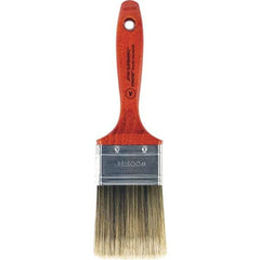 Wooster Brush - 2-1/2" Flat Nylon/Polyester Varnish Brush - 2-15/16" Bristle Length, 5-1/2" Wood Beavertail Handle - Americas Industrial Supply