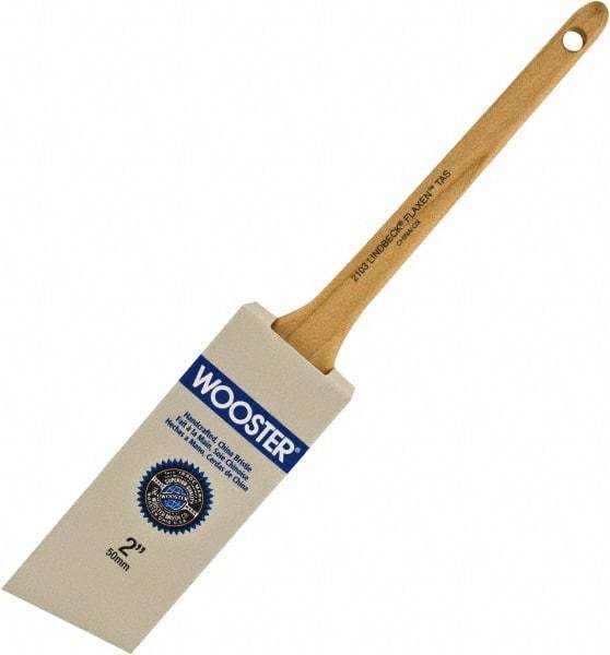 Wooster Brush - 2" Angled Hog Sash Brush - 2-3/16" Bristle Length, 8" Maple Rattail Handle - Americas Industrial Supply