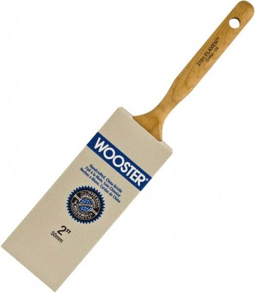 Wooster Brush - 2" Flat Hog Varnish Brush - 2-7/16" Bristle Length, 6-1/4" Maple Dowel Handle - Americas Industrial Supply