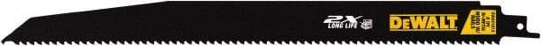 DeWALT - 12" Long x 1" Thick, High Speed Steel Reciprocating Saw Blade - Tapered Profile, 6 TPI, Toothed Edge, Universal Shank - Americas Industrial Supply