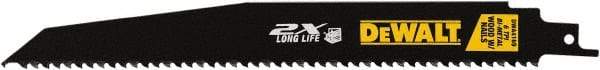 DeWALT - 9" Long x 1" Thick, High Speed Steel Reciprocating Saw Blade - Tapered Profile, 6 TPI, Toothed Edge, Universal Shank - Americas Industrial Supply