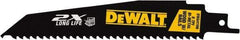 DeWALT - 6" Long x 1" Thick, High Speed Steel Reciprocating Saw Blade - Tapered Profile, 6 TPI, Toothed Edge, Universal Shank - Americas Industrial Supply