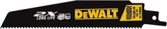 DeWALT - 6" Long x 1" Thick, High Speed Steel Reciprocating Saw Blade - Straight Profile, 10 TPI, Toothed Edge, Universal Shank - Americas Industrial Supply