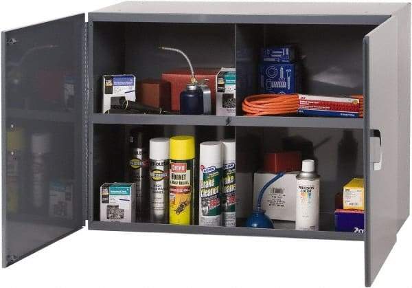 Durham - 1 Shelf Wall Storage Cabinet - Steel, 33-3/4" Wide x 12-7/8" Deep x 23-7/8" High, Gray - Americas Industrial Supply
