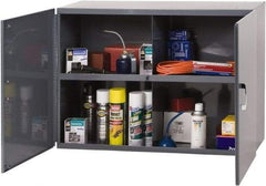 Durham - 1 Shelf Wall Storage Cabinet - Steel, 33-3/4" Wide x 12-7/8" Deep x 23-7/8" High, Gray - Americas Industrial Supply