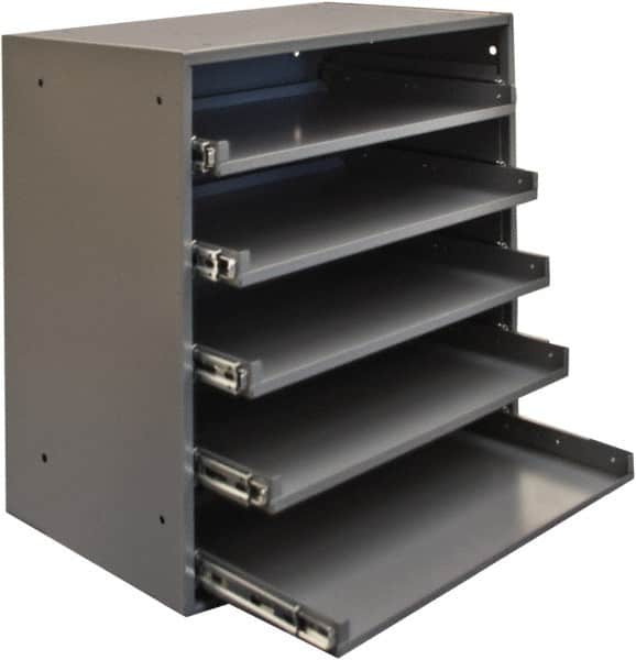 Durham - 5 Drawer, Small Parts Heavy Duty Bearing Slide Rack Cabinet - 12-1/2" Deep x 20-1/2" Wide x 21" High - Americas Industrial Supply