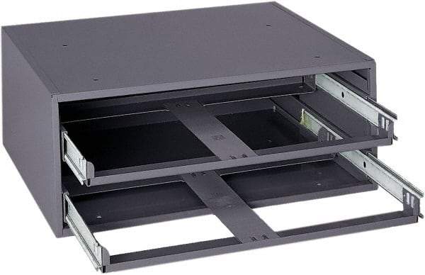 Durham - 2 Drawer, Small Parts Slide Rack Cabinet - 11-3/4" Deep x 15-1/4" Wide x 6-1/4" High - Americas Industrial Supply