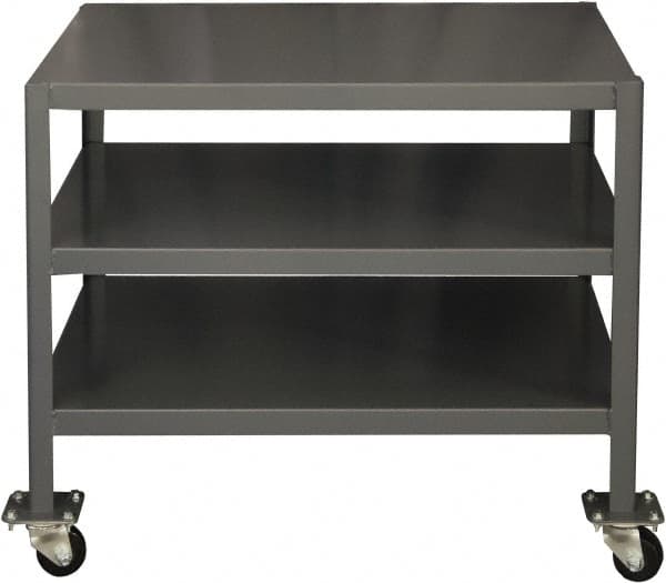 Durham - Mobile Work Bench - Steel, Gray, 36" Long x 18" Deep x 30" High - Americas Industrial Supply