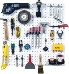 Triton - 18" Wide x 36" High Peg Board Kit - 2 Panels, 28 Hooks, Steel, White - Americas Industrial Supply