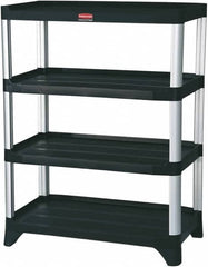 Rubbermaid - 46" High x 20" Wide x 35" Deep, 4 Shelf Structural Plastic Open Shelving - Black, 800 Lb Capacity - Americas Industrial Supply