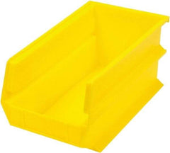 Triton - 14-3/4" Deep, Yellow Polypropylene Hopper Stacking Bin - 7" High x 8-1/4" Wide x 14-3/4" Long - Americas Industrial Supply
