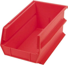 Triton - 14-3/4" Deep, Red Polypropylene Hopper Stacking Bin - 7" High x 8-1/4" Wide x 14-3/4" Long - Americas Industrial Supply