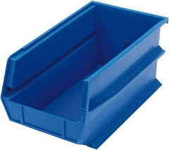 Triton - 14-3/4" Deep, Blue Polypropylene Hopper Stacking Bin - 7" High x 8-1/4" Wide x 14-3/4" Long - Americas Industrial Supply